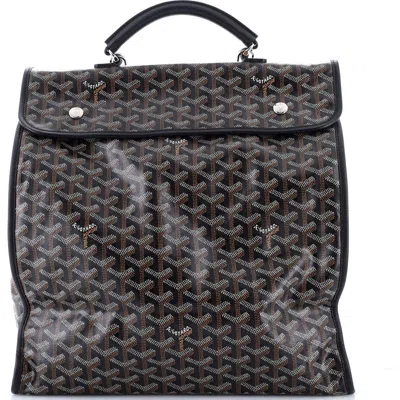 Pre-owned Goyard  Goyard Saint Leger Briefcase Backpack Coated Canvas In Black