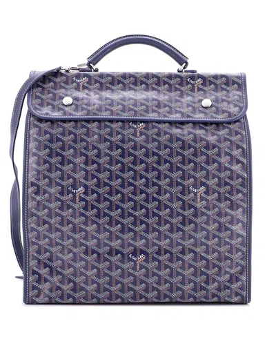 Pre-owned Pre-owned Goyard  Goyard Saint Leger Briefcase Backpack Coated Canvas In Blue