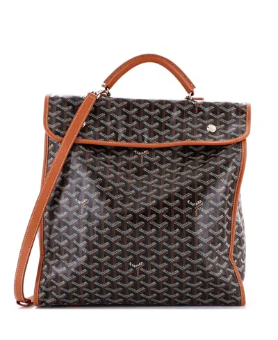 Pre-owned Pre-owned Goyard  Goyard Saint Leger Briefcase Backpack Coated Canvas In Brown