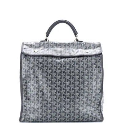 Pre-owned Goyard  Goyard Saint Leger Briefcase Backpack Coated Canvas In Gray