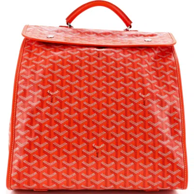 Pre-owned Goyard  Goyard Saint Leger Briefcase Backpack Coated Canvas In Orange