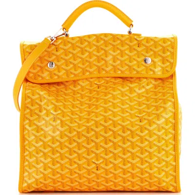 Pre-owned Goyard  Goyard Saint Leger Briefcase Backpack Coated Canvas In Gold