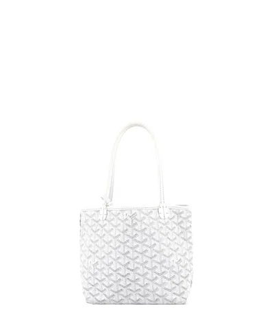 Pre-owned Pre-owned Goyard  Goyard Saint Louis Junior Tote Coated Canvas In White