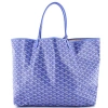 Pre-owned Goyard  Goyard Saint Louis Reversible Tote Coated Canvas And Printed Canvas Gm In Blue