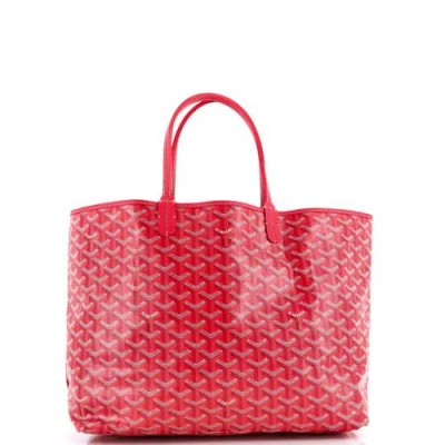 Pre-owned Goyard  Goyard Saint Louis Reversible Tote Coated Canvas And Printed Canvas Pm In Pink