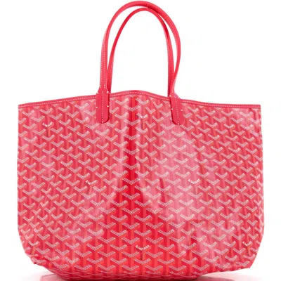Pre-owned Goyard  Goyard Saint Louis Reversible Tote Coated Canvas And Printed Canvas Pm In Red