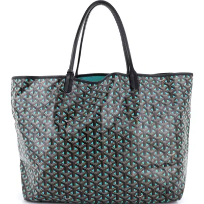 Pre-owned Goyard  Goyard Saint Louis Tote Claire Voie Coated Canvas Gm In Green