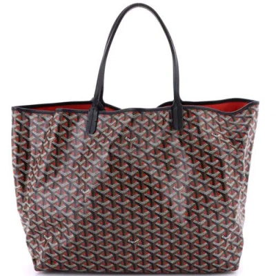 Pre-owned Goyard  Goyard Saint Louis Tote Claire Voie Coated Canvas Gm In Red