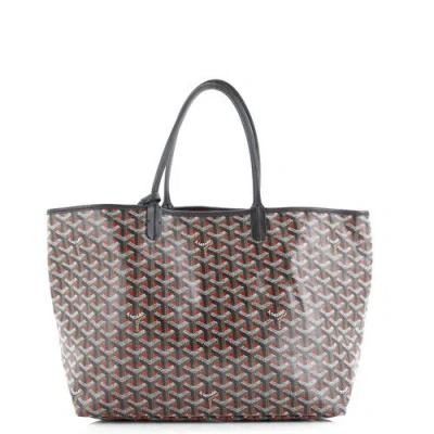 Pre-owned Goyard  Goyard Saint Louis Tote Claire Voie Coated Canvas Pm In Red