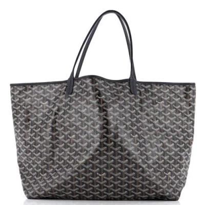 Pre-owned Goyard  Goyard Saint Louis Tote Coated Canvas Gm In Black