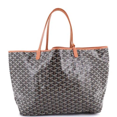Pre-owned Goyard  Goyard Saint Louis Tote Coated Canvas Gm In Black