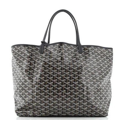 Pre-owned Goyard  Goyard Saint Louis Tote Coated Canvas Gm In Black