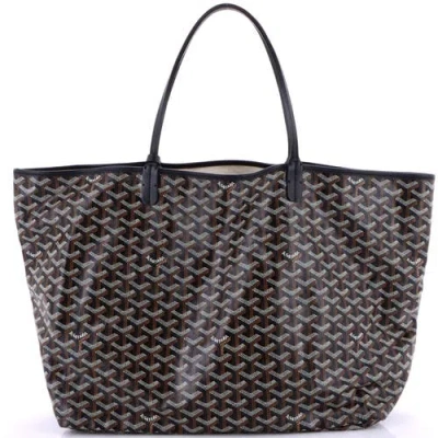 Pre-owned Goyard  Goyard Saint Louis Tote Coated Canvas Gm In Black