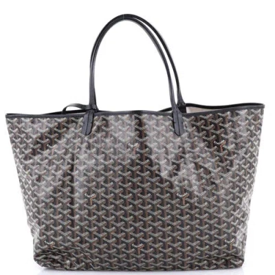 Pre-owned Goyard  Goyard Saint Louis Tote Coated Canvas Gm In Black