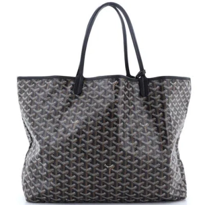 Pre-owned Goyard  Goyard Saint Louis Tote Coated Canvas Gm In Black