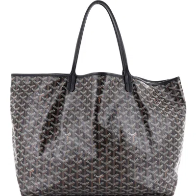 Pre-owned Goyard  Goyard Saint Louis Tote Coated Canvas Gm In Gray