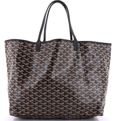 Pre-owned Goyard  Goyard Saint Louis Tote Coated Canvas Gm In Black