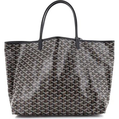 Pre-owned Goyard  Goyard Saint Louis Tote Coated Canvas Gm In Black