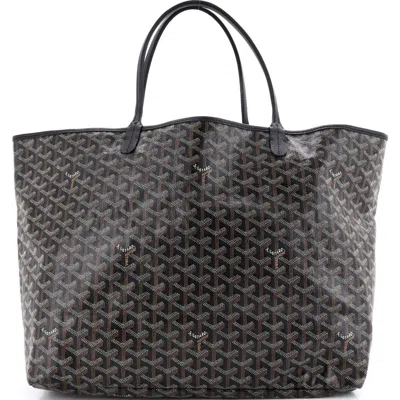 Pre-owned Goyard  Goyard Saint Louis Tote Coated Canvas Gm In Black