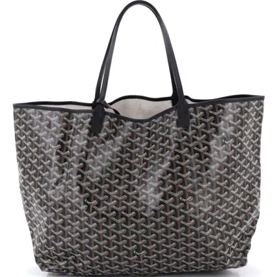 Pre-owned Goyard  Goyard Saint Louis Tote Coated Canvas Gm In Black