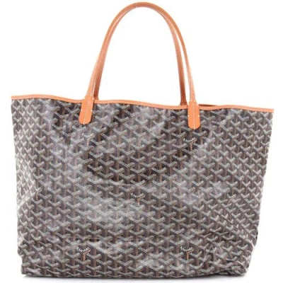 Pre-owned Goyard  Goyard Saint Louis Tote Coated Canvas Gm In Brown