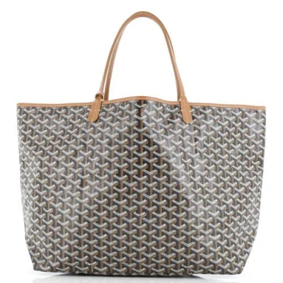 Pre-owned Goyard  Goyard Saint Louis Tote Coated Canvas Gm In Brown