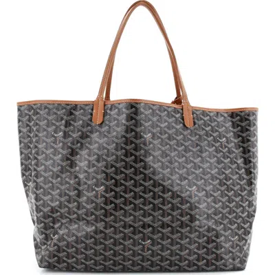 Pre-owned Goyard  Goyard Saint Louis Tote Coated Canvas Gm In Brown