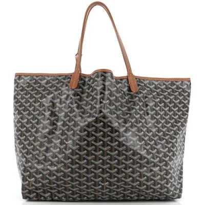 Pre-owned Goyard  Goyard Saint Louis Tote Coated Canvas Gm In Brown