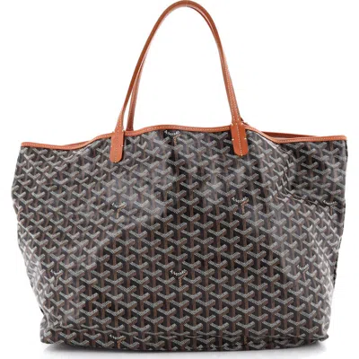 Pre-owned Goyard  Goyard Saint Louis Tote Coated Canvas Gm In Brown