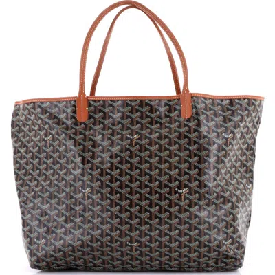 Pre-owned Goyard  Goyard Saint Louis Tote Coated Canvas Gm In Brown