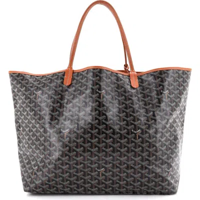 Pre-owned Goyard  Goyard Saint Louis Tote Coated Canvas Gm In Black