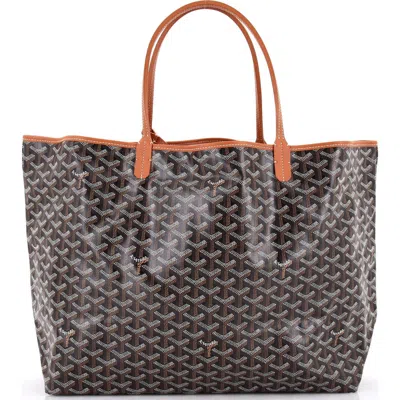 Pre-owned Goyard  Goyard Saint Louis Tote Coated Canvas Gm In Brown