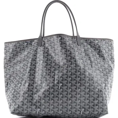 Pre-owned Goyard  Goyard Saint Louis Tote Coated Canvas Gm In Gray