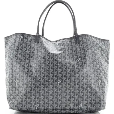 Pre-owned Goyard  Goyard Saint Louis Tote Coated Canvas Gm In Gray