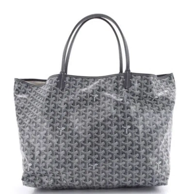 Pre-owned Goyard  Goyard Saint Louis Tote Coated Canvas Gm In Gray