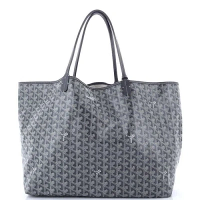 Pre-owned Goyard  Goyard Saint Louis Tote Coated Canvas Gm In Gray
