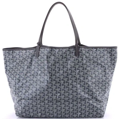 Pre-owned Goyard  Goyard Saint Louis Tote Coated Canvas Gm In Gray
