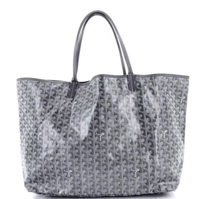 Pre-owned Goyard  Goyard Saint Louis Tote Coated Canvas Gm In Gray