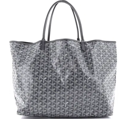 Pre-owned Goyard  Goyard Saint Louis Tote Coated Canvas Gm In Brown