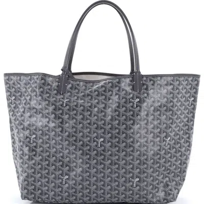 Pre-owned Goyard  Goyard Saint Louis Tote Coated Canvas Gm In Gray