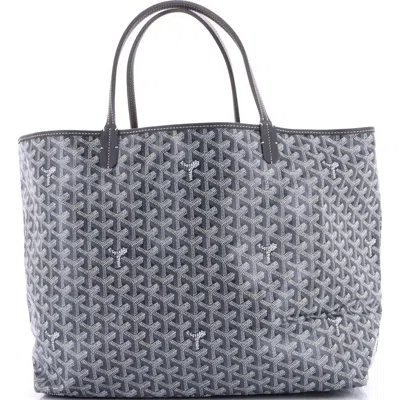 Pre-owned Goyard  Goyard Saint Louis Tote Coated Canvas Gm In Gray