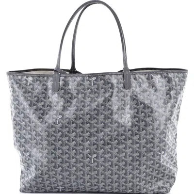 Pre-owned Goyard  Goyard Saint Louis Tote Coated Canvas Gm In Gray