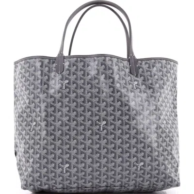 Pre-owned Goyard  Goyard Saint Louis Tote Coated Canvas Gm In Gray
