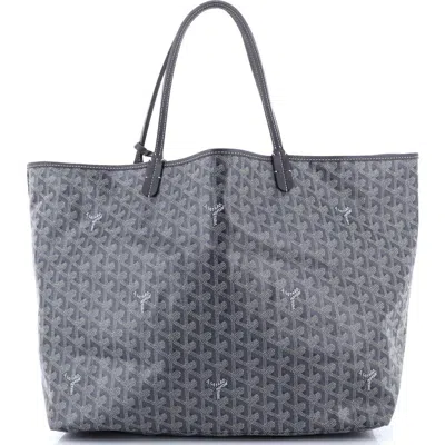 Pre-owned Goyard  Goyard Saint Louis Tote Coated Canvas Gm In Gray