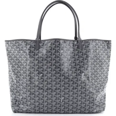 Pre-owned Goyard  Goyard Saint Louis Tote Coated Canvas Gm In Gray