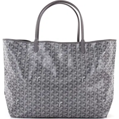 Pre-owned Goyard  Goyard Saint Louis Tote Coated Canvas Gm In Gray