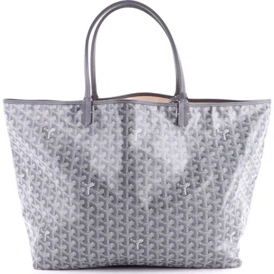 Pre-owned Goyard  Goyard Saint Louis Tote Coated Canvas Gm In Gray