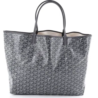 Pre-owned Goyard  Goyard Saint Louis Tote Coated Canvas Gm In Gray