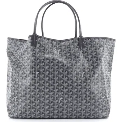 Pre-owned Goyard  Goyard Saint Louis Tote Coated Canvas Gm In Gray
