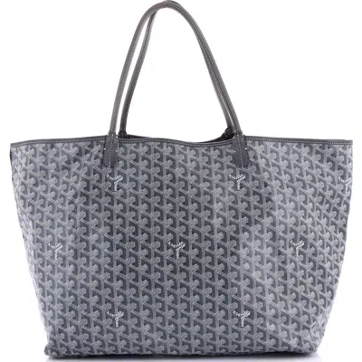 Pre-owned Goyard  Goyard Anjou Reversible Tote Coated Canvas Gm In Gray
